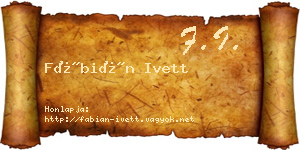 Fábián Ivett névjegykártya
